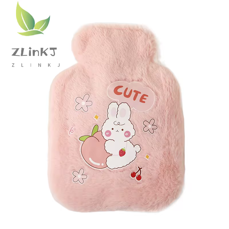 Charming Plush Rabbit & Bear Velvet Hot Water Bottle Hand Warmer - Image 5