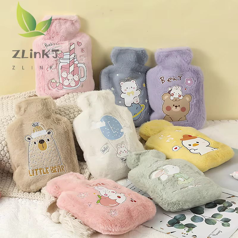 Charming Plush Rabbit & Bear Velvet Hot Water Bottle Hand Warmer - Image 6