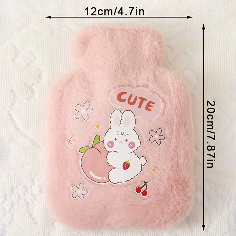 Charming Plush Rabbit & Bear Velvet Hot Water Bottle Hand Warmer - Image 8
