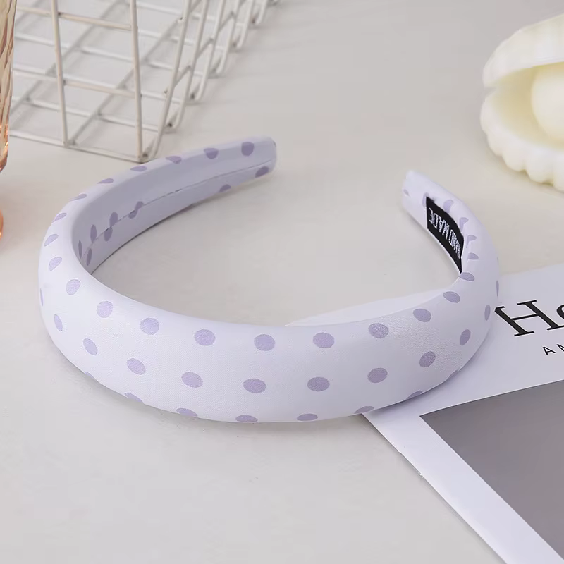 Chic Pastel Polka Dot Padded Headband — Wide Non-Slip Hair Hoop for Women - Image 5