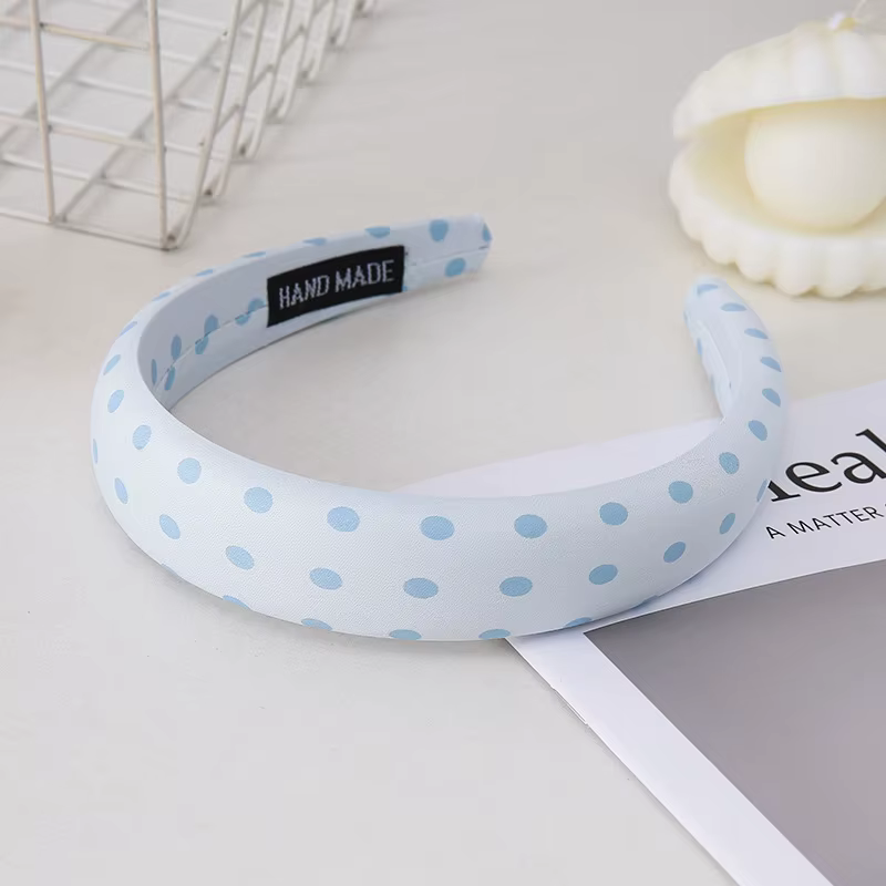 Chic Pastel Polka Dot Padded Headband — Wide Non-Slip Hair Hoop for Women - Image 6