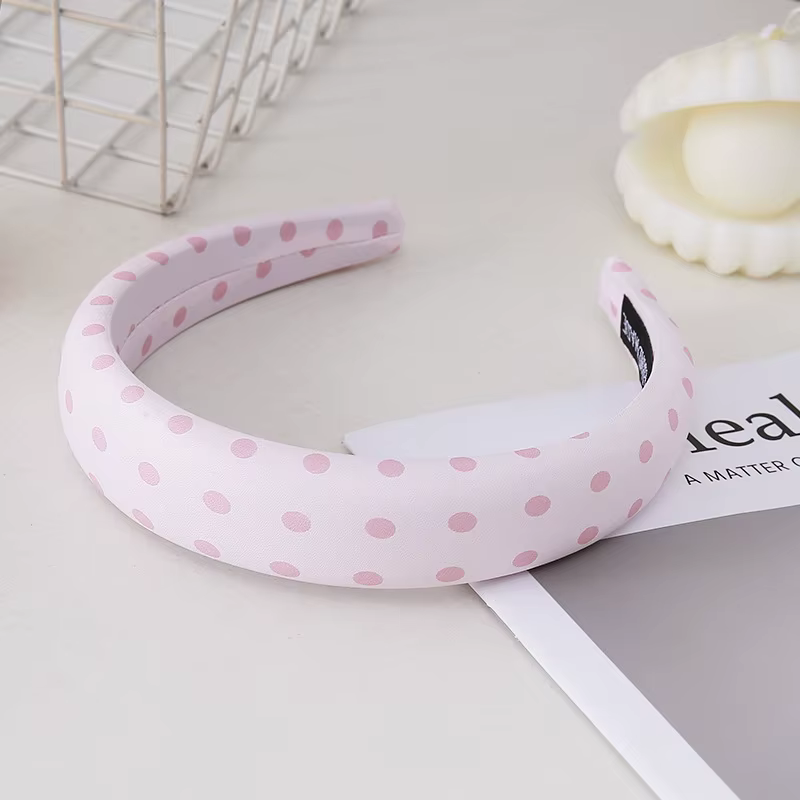 Chic Pastel Polka Dot Padded Headband — Wide Non-Slip Hair Hoop for Women - Image 7