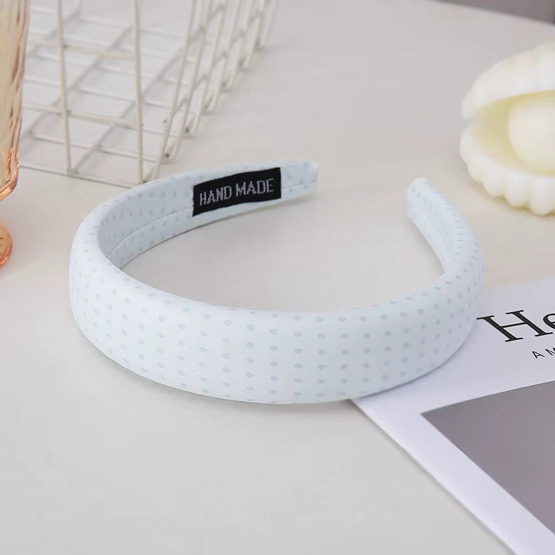 Chic Pastel Polka Dot Padded Headband — Wide Non-Slip Hair Hoop for Women - Image 9