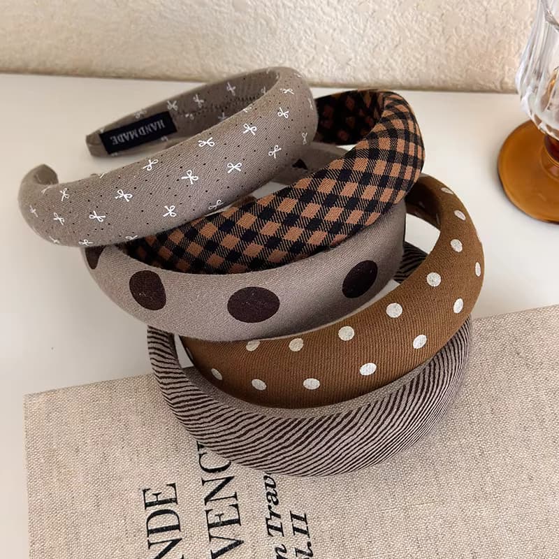 Chic Padded Fabric Headbands for Women — Polka Dot, Striped & Plaid Hair Accessories - Image 5