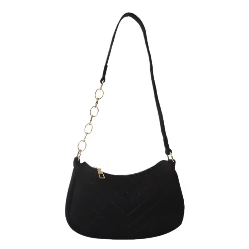 Chic Felt Crescent Shoulder Bag with Optional Pompom Charm — Versatile Everyday Handbag - Image 5