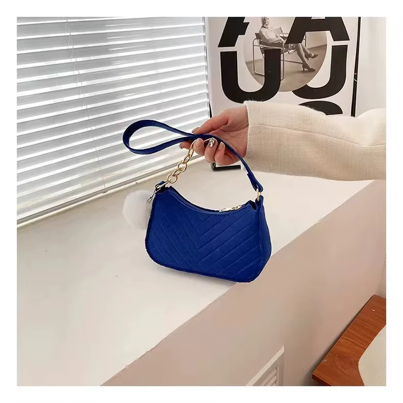 Chic Felt Crescent Shoulder Bag with Optional Pompom Charm — Versatile Everyday Handbag - Image 15