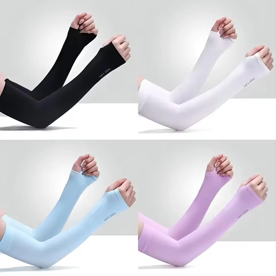 Premium Ice Silk Cooling Sun Protection Arm Sleeves for Outdoor Sports and Driving
