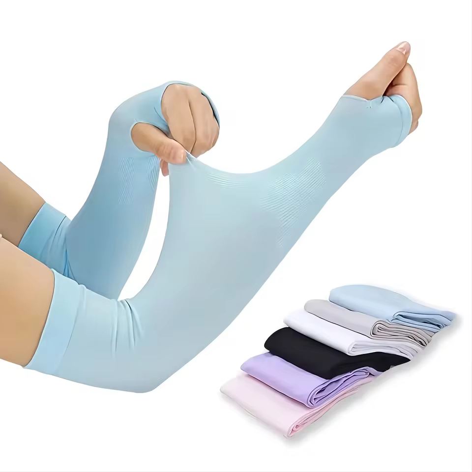 Premium Ice Silk Cooling Sun Protection Arm Sleeves for Outdoor Sports and Driving alternate