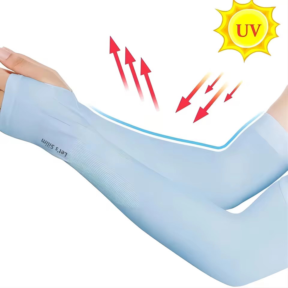 Premium Ice Silk Cooling Sun Protection Arm Sleeves for Outdoor Sports and Driving - Image 3