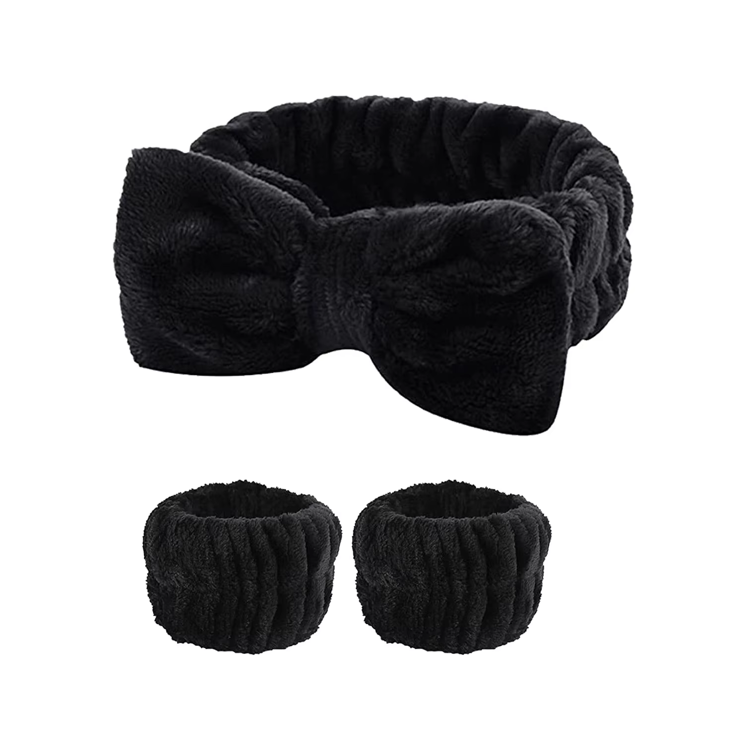 Luxurious Coral Fleece Skincare Headband & Wristband Set for Face Washing & Spa Rituals - Image 26
