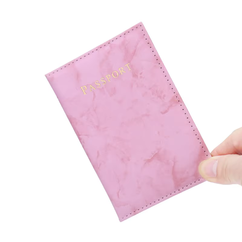 Chic Marble-Patterned PU Leather Passport Holder with Card Slots for Stylish Travel - Image 8