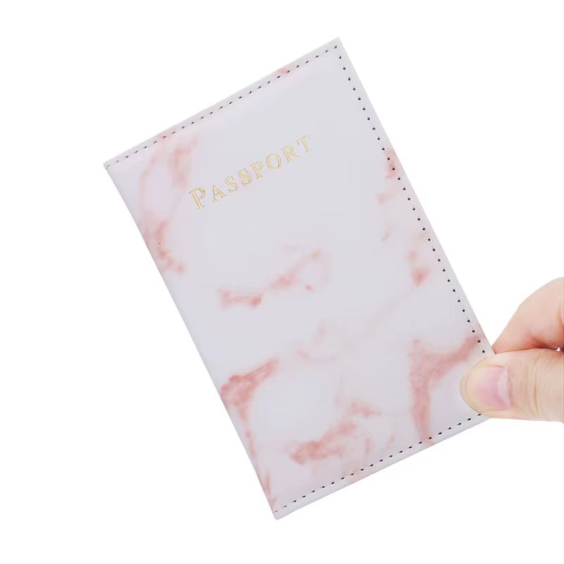 Chic Marble-Patterned PU Leather Passport Holder with Card Slots for Stylish Travel - Image 15