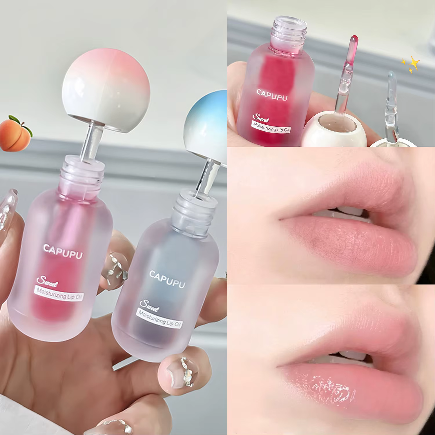Hydrating Fruit & Peach Jelly Lip Oil for Plump, Glass-Like Shine and Clear Lip Care - Image 10