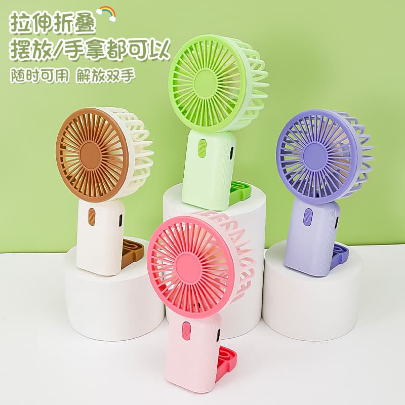 Portable USB Rechargeable Mini Handheld Fan with Stand — Personal Cooling for On-the-Go Comfort - Image 4